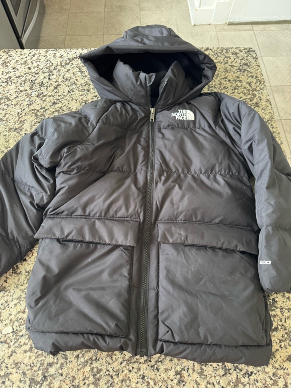 North Face Teen Down Parka. Medium. Black
